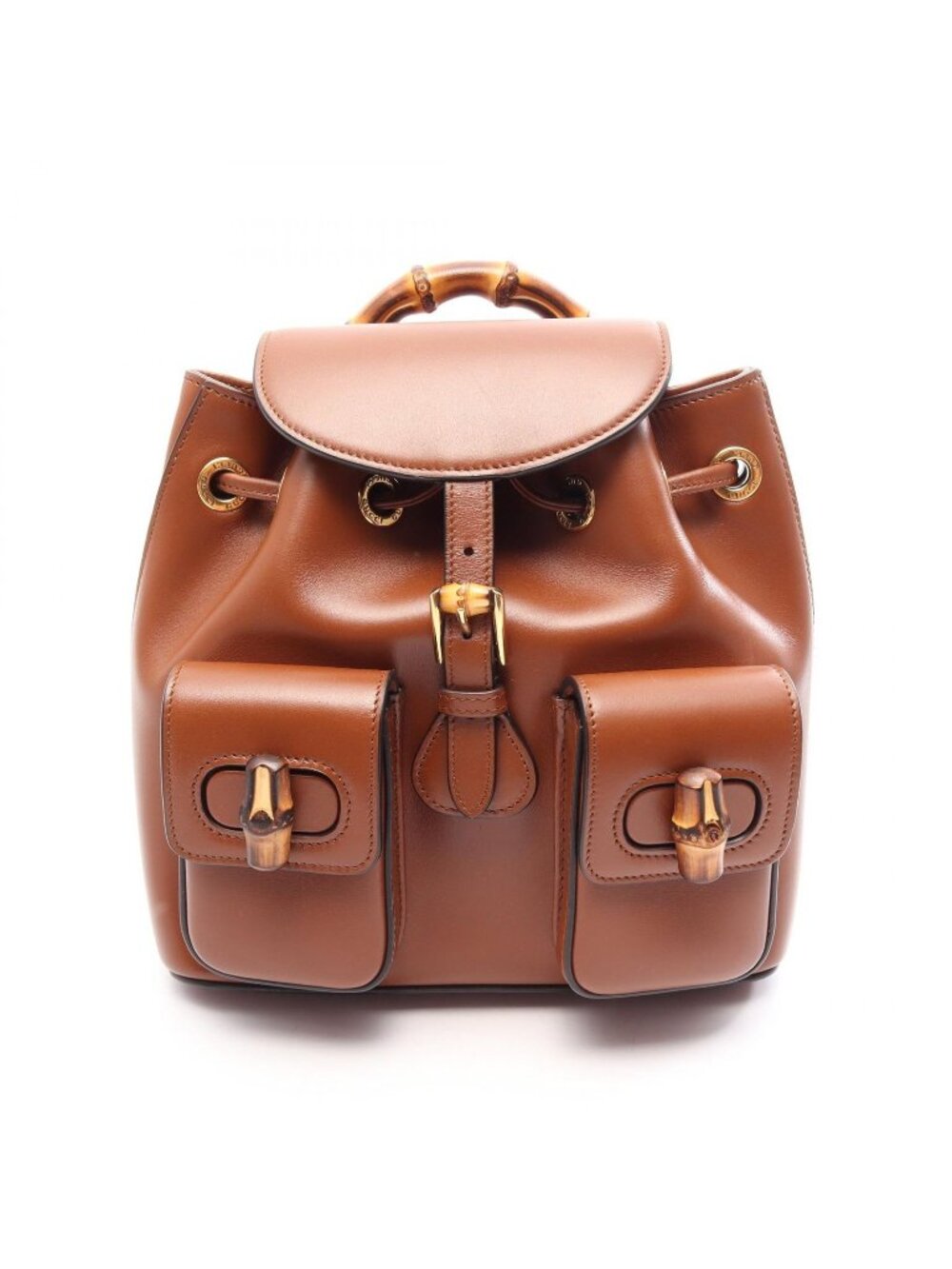Gucci Backpack Bamboo Brown Leather